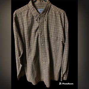 Brown and Black Striped Button Down Shirt